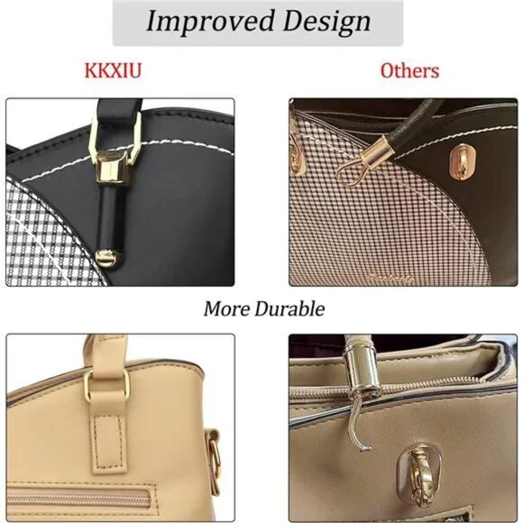 Black Plaid Print Faux Leather Mini Purse Crossbody Handbag Satchel Shoulder Bag - Picture 6 of 6